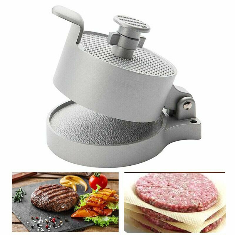 Kitchen Round Shape Hamburger Press Aluminum Alloy Hamburger Meat Beef Grill Burger Press Patty Maker Mold Kitchen Meat Tools