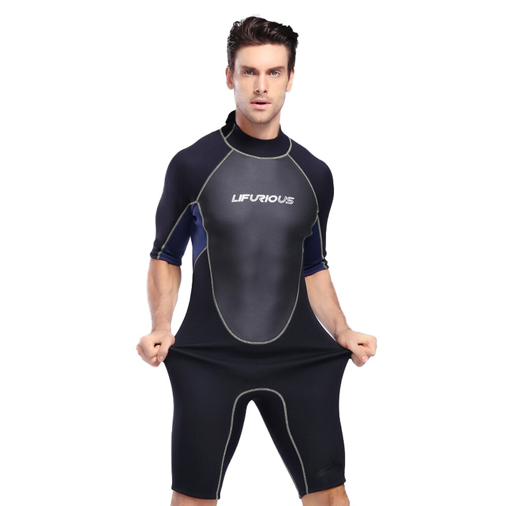 Costume da bagno intero da uomo con cerniera sul retro e costume da bagno a maniche corte