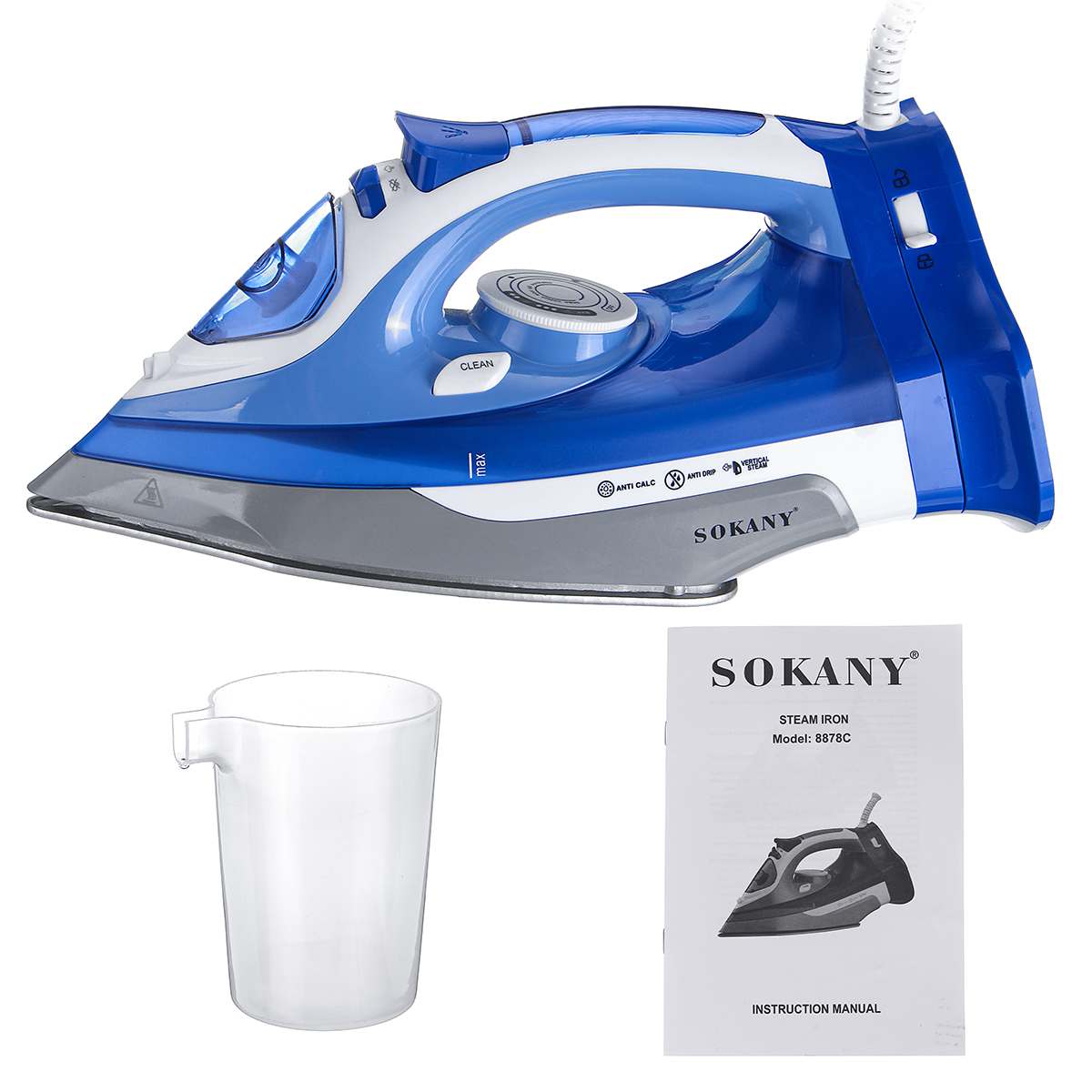 2400W Cordless Electric Steam Iron Portable Ironing Machine Garment Flatiron Non-stick Soleplate Multifunction Adjustable