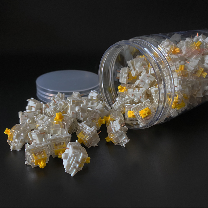 gateron Milk yellow pro mechanical keyboard switch Pro red switch game office keyboardFactory lubrication 3pin5pin jar packaging
