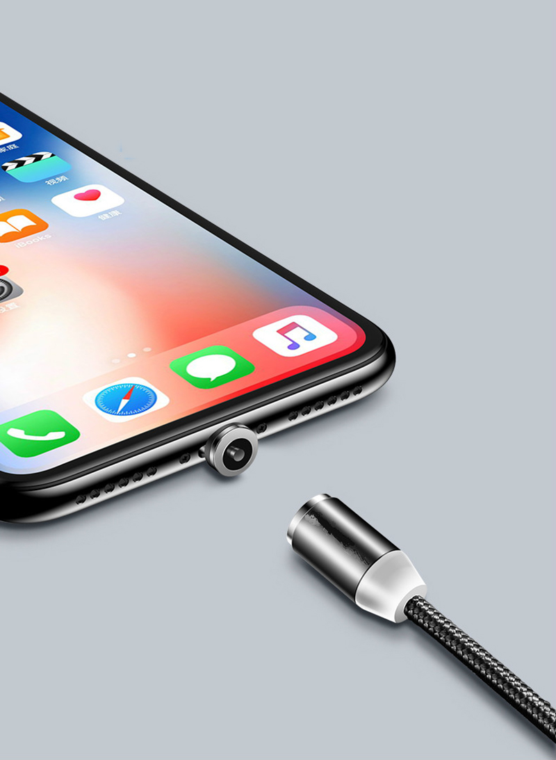 Sort rød magnetisk kabel micro usb type c magnetisk opladerkabel til iphone huawei samsung android mobiltelefon 1m kabel