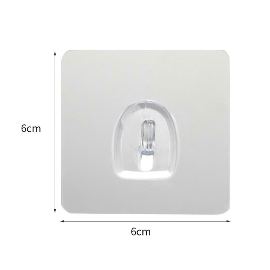 Wall Mounted Hanger Hooks Waterproof Anti-skid Hooks Reusable Transparent Traceless Wall Hanging Hooks 2-10pcs L1014: 10 PC