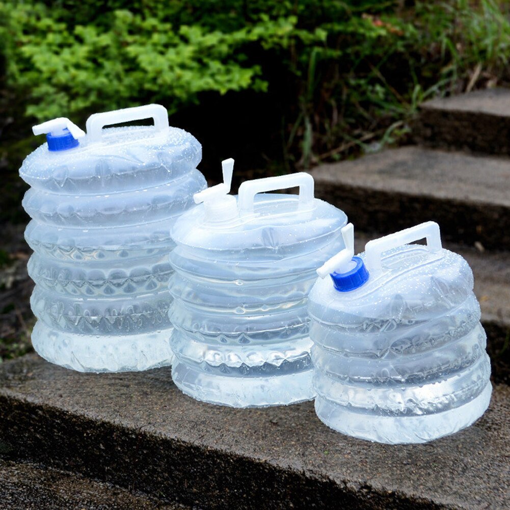 Outdoor Opvouwbare Water Emmer Opvouwbare Waterzak Pe Water Fles Container Voor Camping Wandelen Picknick Bbq Met Kraan
