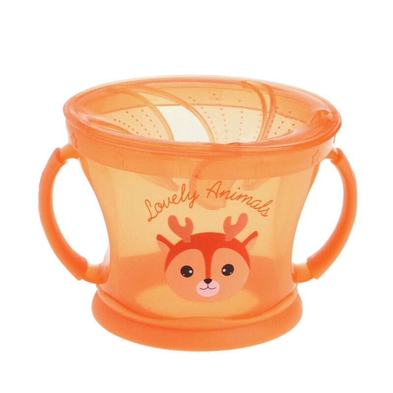 Soft Food Bowl Children Snack Spilled Cup Leak Proof Baby Snack Box Container: Orange