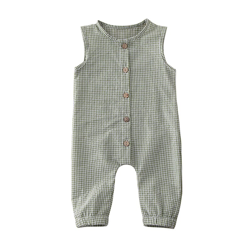 Barboteuse à carreaux pour enfants de 0 à 18 mois, vêtements d'été pour bébés filles et garçons, combinaison: B / 3M