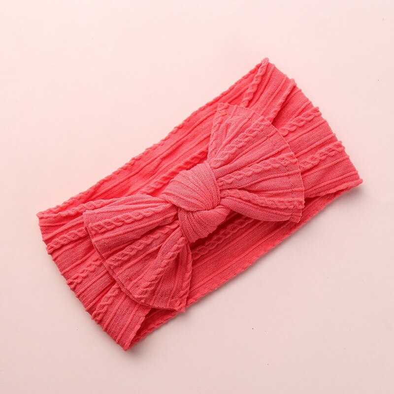 Baby Peuter Kids Meisje Katoen Blend Boog Hoofdband Haarband Hoofddeksels Hoofd Wrap: Rood