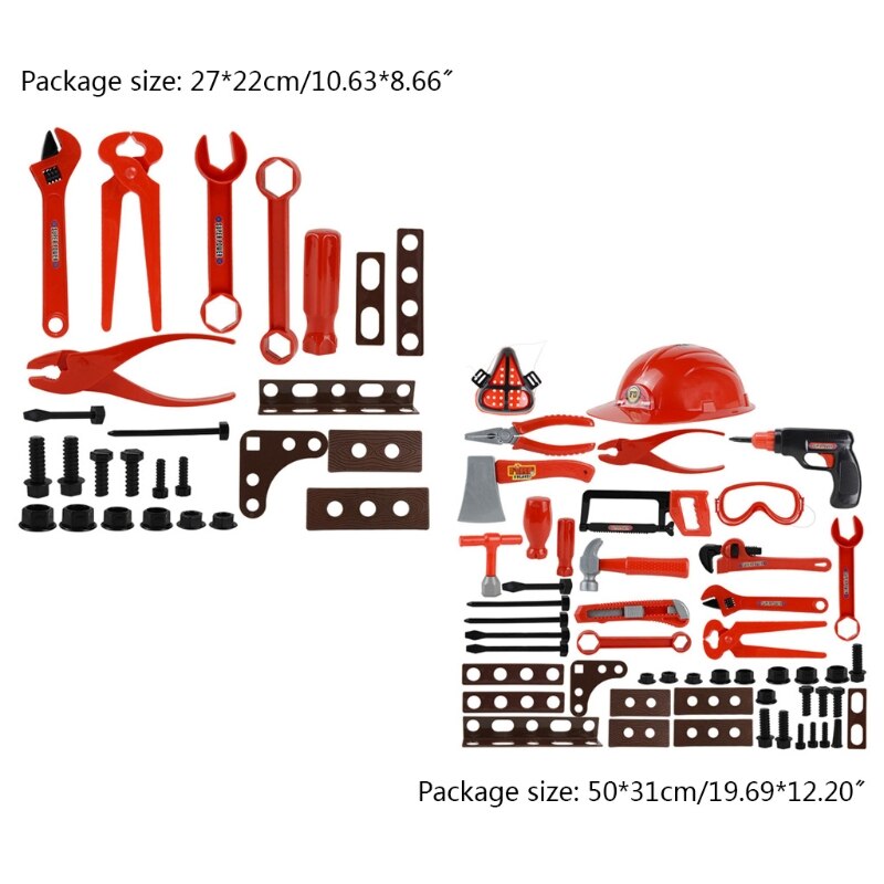 1Set Garden Tools Pretend Play Repair Tool Plastic Engineering Maintenace Toys D08C