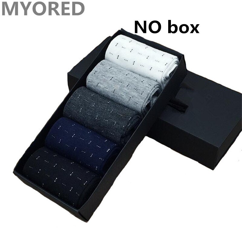 MYORED summer combed cotton breathable short business socks men dot diamond line solid color socken formal dress NO Box 5pair: 023C