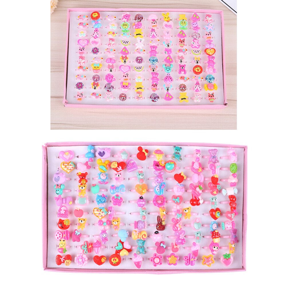 10Pcs/lot Mixed Cartoon Children/Kids Resin Rings Jewelry 3D Ring Jewelry Dia 1.8cm