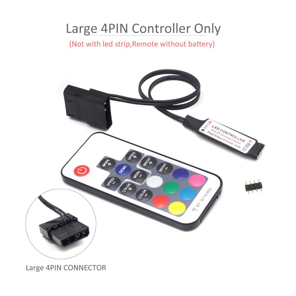 12 V LED Controller RGB SATA Grote 4Pin Interface Computer Case LED Strip Licht Controller RF Draadloze Afstandsbediening voor PC Case
