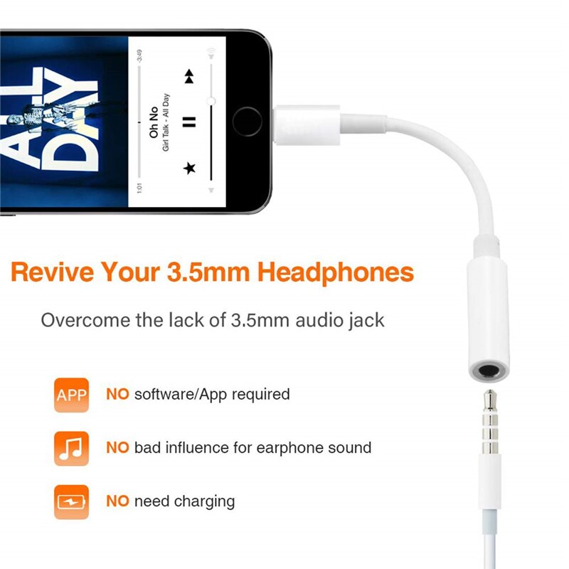 8Pin Naar 3.5Mm Jack Audio Hoofdtelefoon Splitter Converter Adapter Voor Iphone 11 Pro X Xr Xs Max 8 7 plus Voor Bliksem Naar 3.5Mm Aux