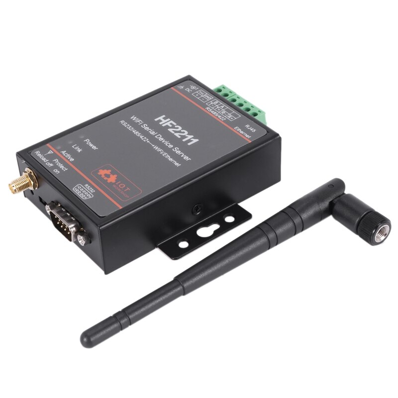 HF2211 Wifi seriell Gerät Server RS232/RS485/RS422 seriell Hafen Um Wifi Wifi Ethernet Konverter Modul-EU Stecker