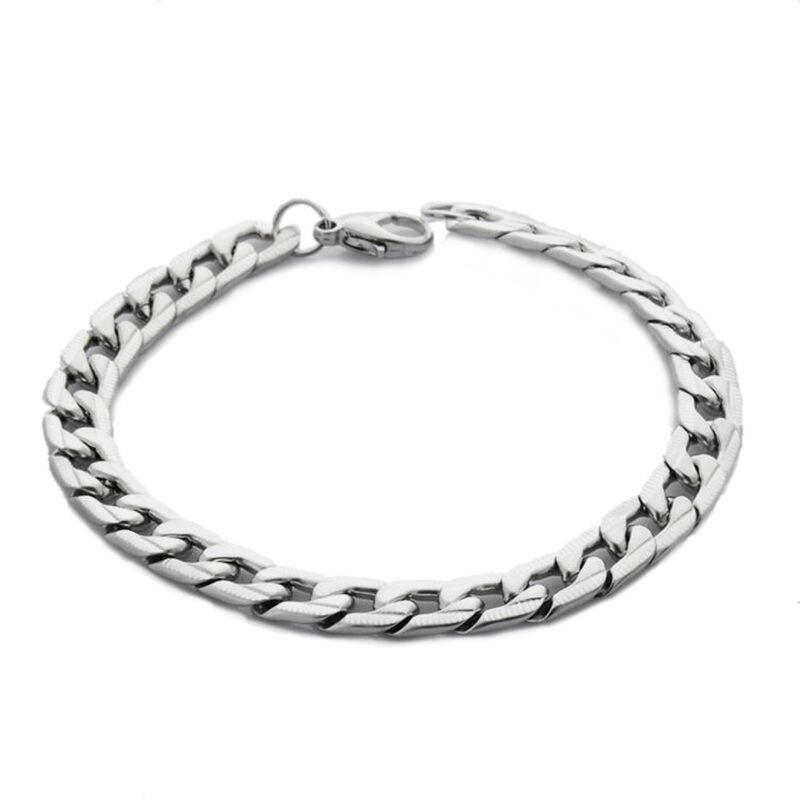 Mannen Roestvrij Stalen Armband 9Mm Breedte Curb Chain Link Armband Mode-sieraden LX9E