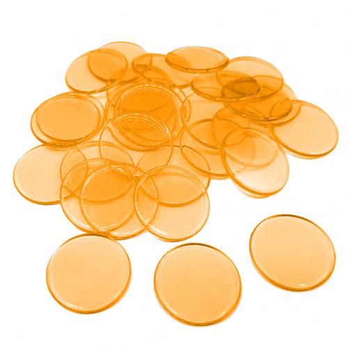 100Pcs 19Mm Bingo Chips Transparante Kleur Tellen Handleiding Math Game Tellers Markers: Oranje