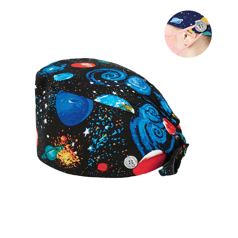 HC2K22003Wholesale Breathable lab hat Laboratory hat the Buttons scrub caps adjustable unisex Pet grooming work: 22021