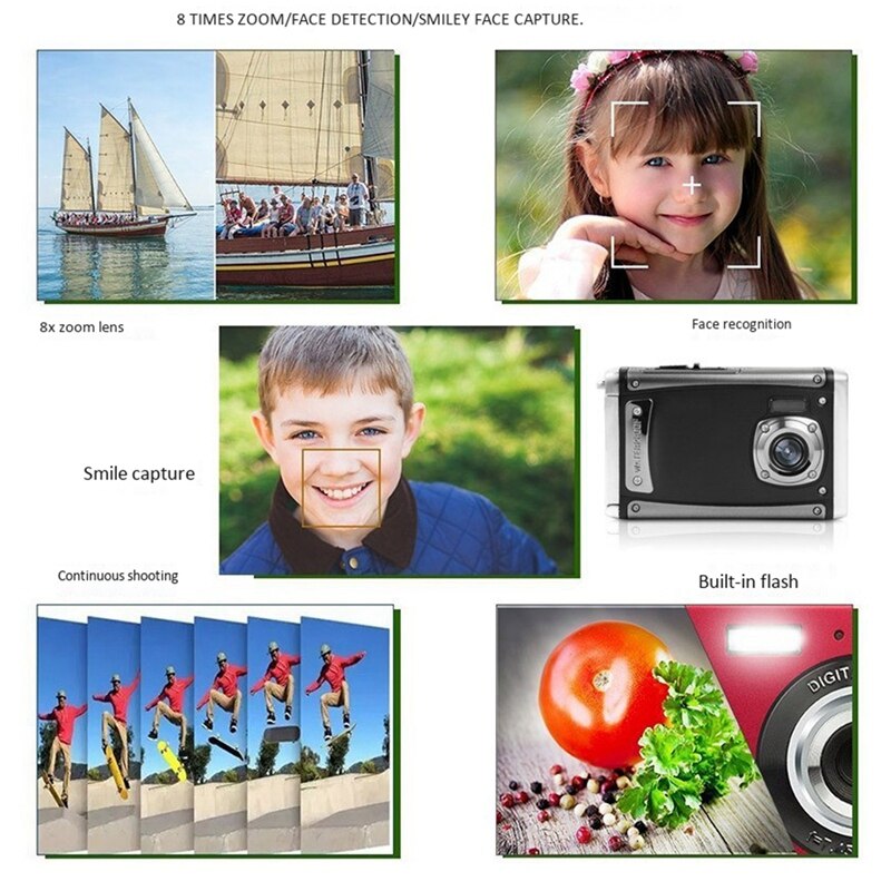 Digital Camera 16MP Waterproof 1080P HD - 2.7 Inch Screen - 2x-7x Optical Zoom