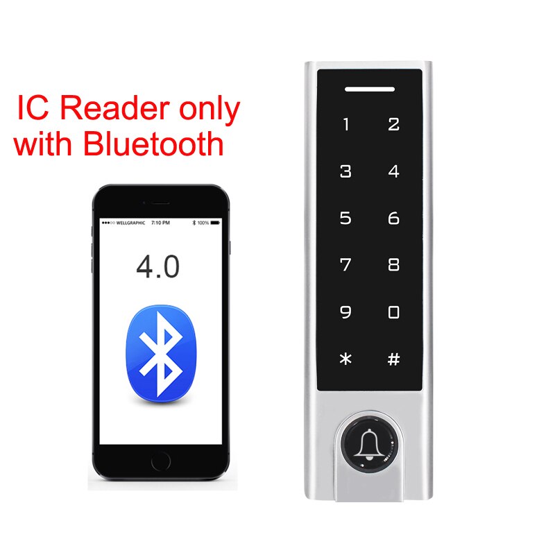 Touch Keypad Access Control Rfid 125Khz Wiegand Blue-Tooth Toegangscontrole Reader Geïntegreerd Met Tuya App Met Deurbel: green