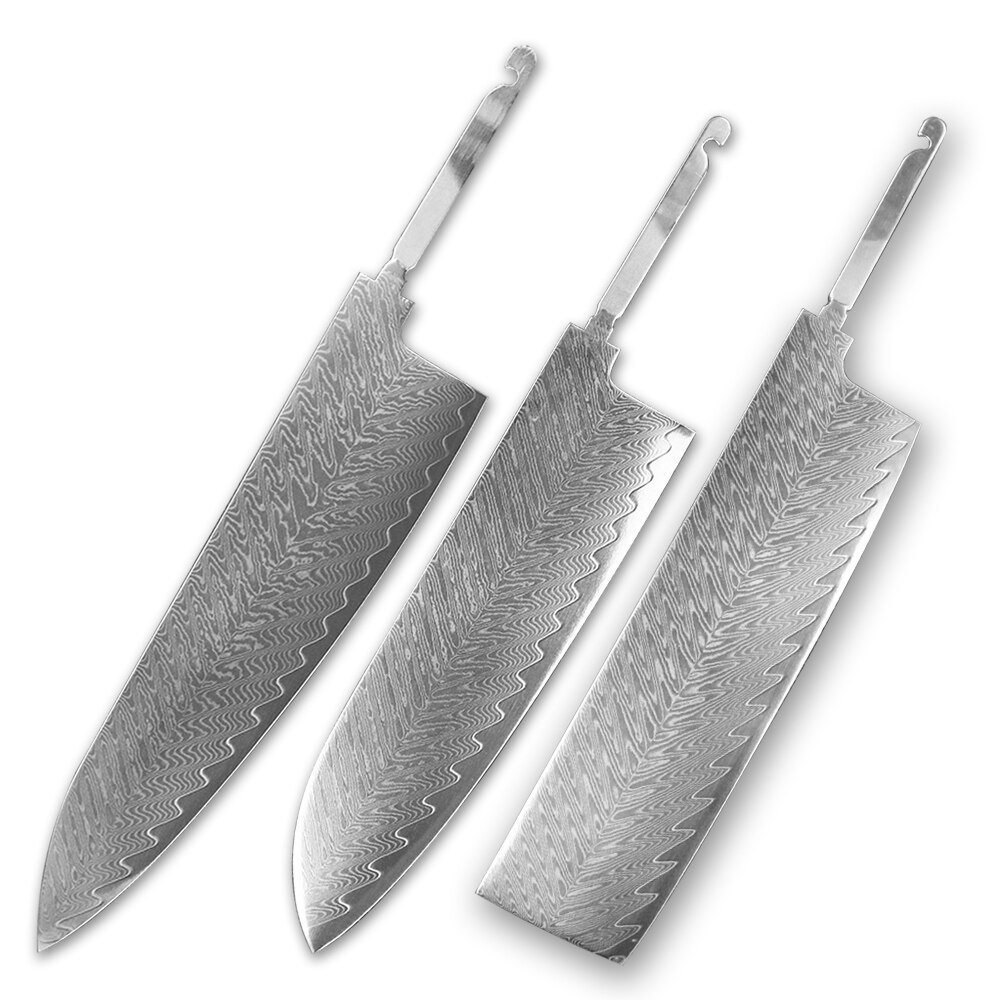 Sharp DIY chef Santoku knife blank VG10 Damascus steel blade material semi-finished knife embryo Japanese style Meat cleaver
