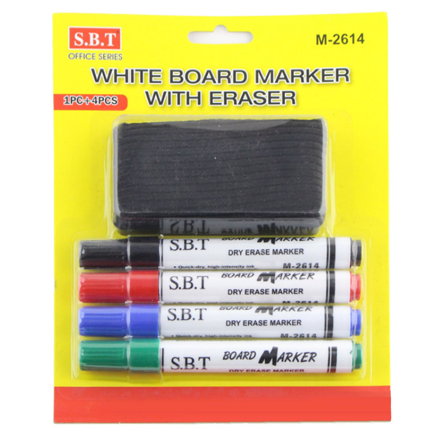 4PCS White Board Marker Pens and 1PC Eraser Whiteboard Low Odor Dry Erase Fine Point Pen for School Classroom Office Home