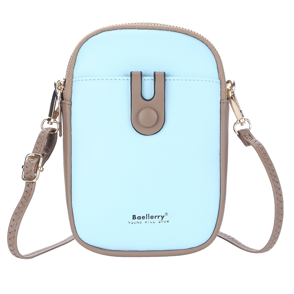 Frauen Weiche Leder Einzelnen Schulter Taschen Weibliche Multifunktions Große Kapazität Crossbody Geldbörse Damen Bote Brieftasche: Blau