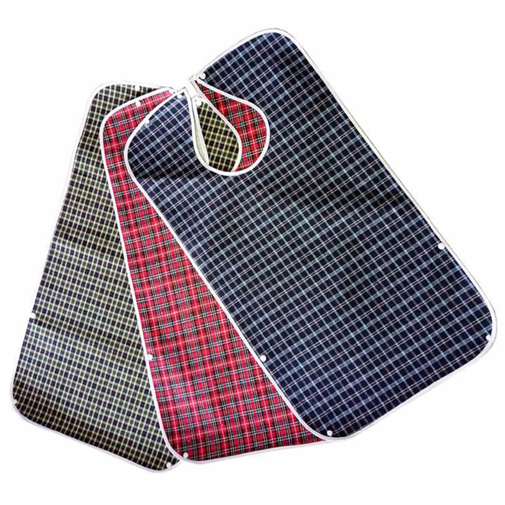 3 stks/set Waterdichte Plaid Kruimelvanger Volwassen Bib Schort Herbruikbare Kleding Protector Voorkomen Olie Sap Spill Oudere Handicap Dragen