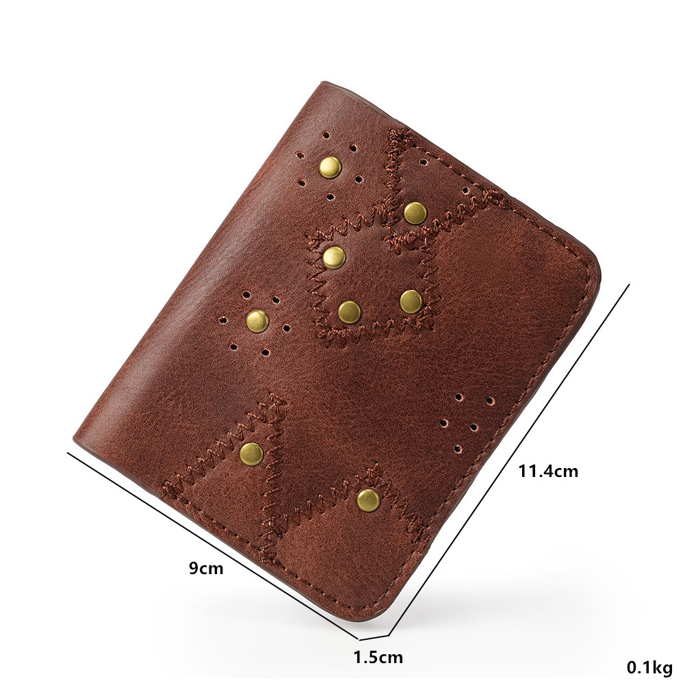 Unisex Wallet Retro Steampunk Hand Wallet Female Clutch Long Wallet Women Card Case Men Short Coin Purse: B Short