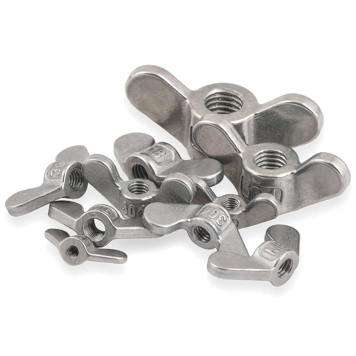 M4 M5 M6 M8 M10 304 Stainless Steel Large Ears Hand Tighten Nut Wingnut Butterfly Nut Ingot Two Claw Nuts Anti-corrosion