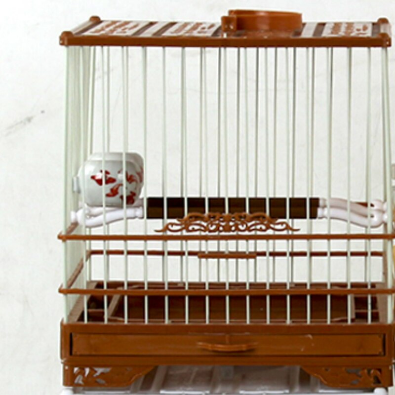 Met Gratis Cover Plastic Kooi Kleine Vogels Opknoping Schelpen Nest Hoose Vogelhuisje Papegaai Kooi Huis Outdoor Opknoping Decoratie Kooi: Brown