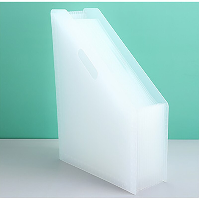PP Material 13-Grid Office File Rack Foldable Vertical Folder File Storage Box File Basket Desktop Data Storage Rack: White