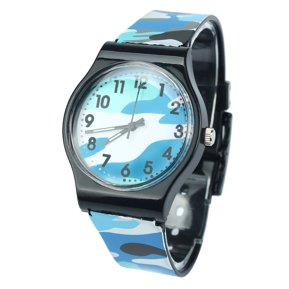 Kinderen Horloge Mode Camouflage Kinderen Horloge Quartz Horloge Meisjes Jongen Unisex Klok Reloj Deportivo * Een