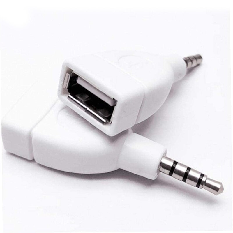 Audio Converter Adapter, usb 2.0 Female Naar 3.5Mm Male Aux Audio Plug Converter Voor Auto Stereo MP3 Speler Mobiele