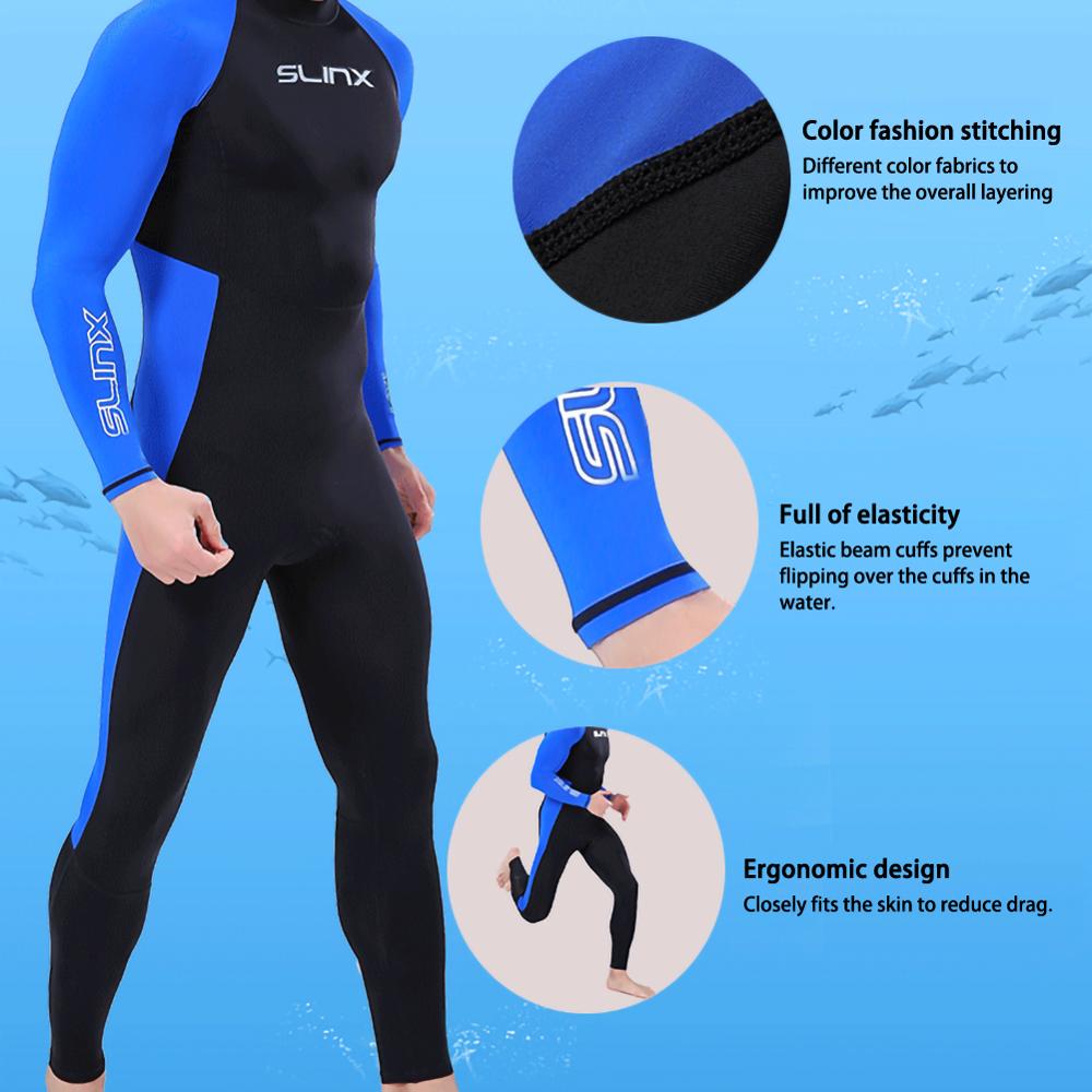 Combinaison de plongée pour hommes, pour surf, natation, plongée sous-marine, manches longues, fermeture éclair dans le dos