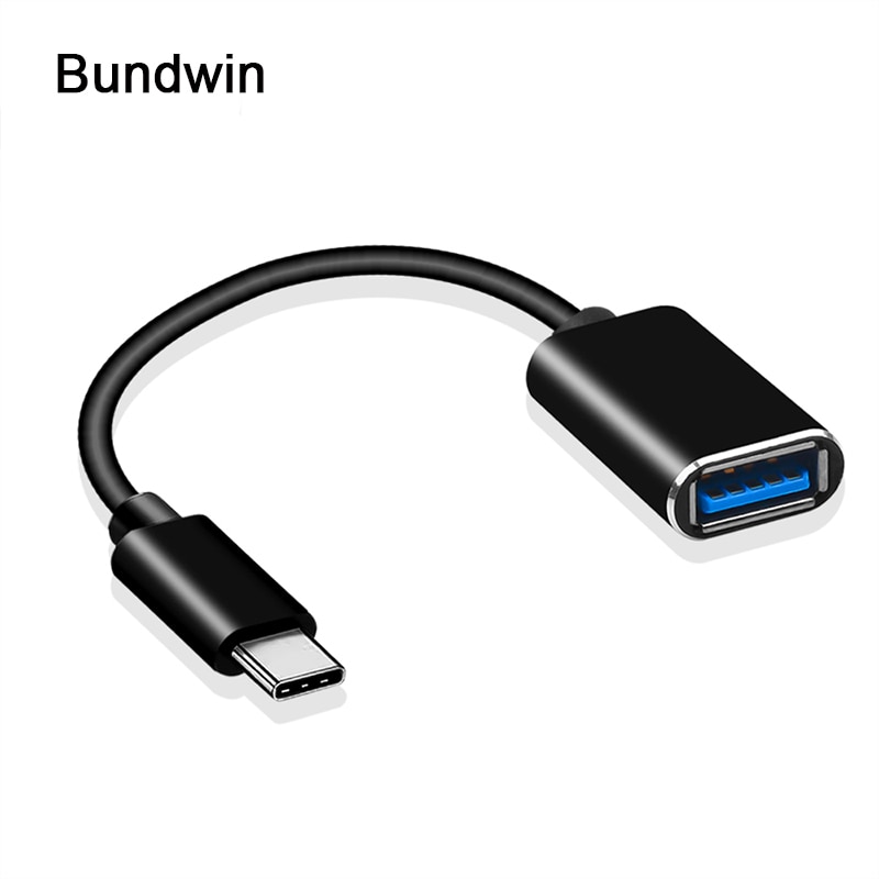 Bundwin Type-C OTG Adapter Kabel USB 3.1 Type C Male Naar USB 2.0 Female OTG Data Cord Adapter voor MacBook Pro Samsung S9 USB-C