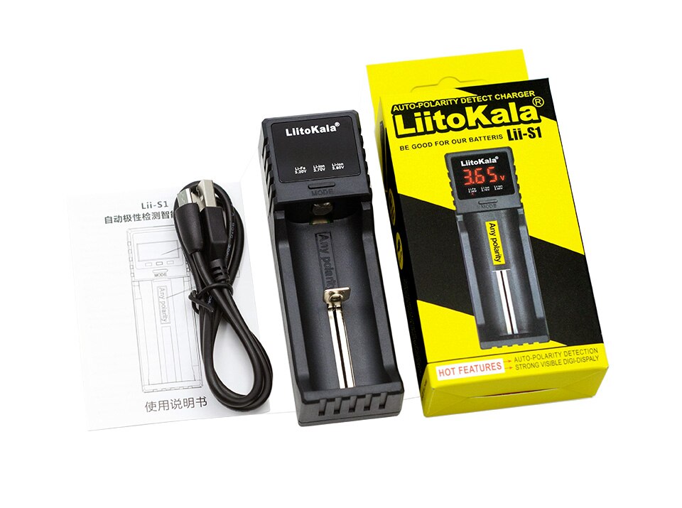 Liitokala lii -500 100 s1 pl4 lii -pd4 batterilader, frakt 18650 18350 18500 16340 17500 21700 26650 nimh litiumbatteri: Lii -s1 lader