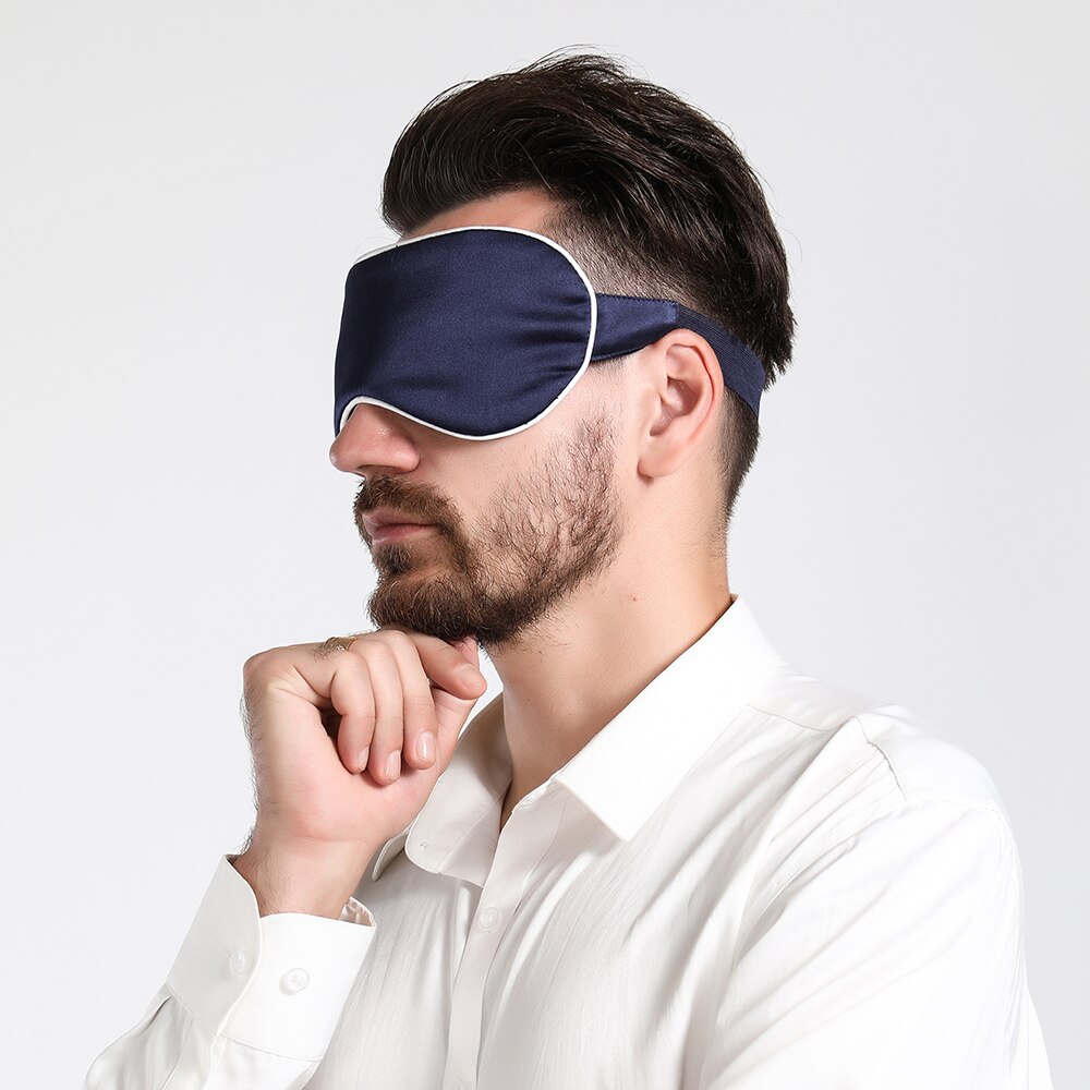 Natural Silk Sleep Mask Blindfold Super Smooth Eye Mask Stylish Contoured Sleep Mask for Sleeping Traveling Night Shift