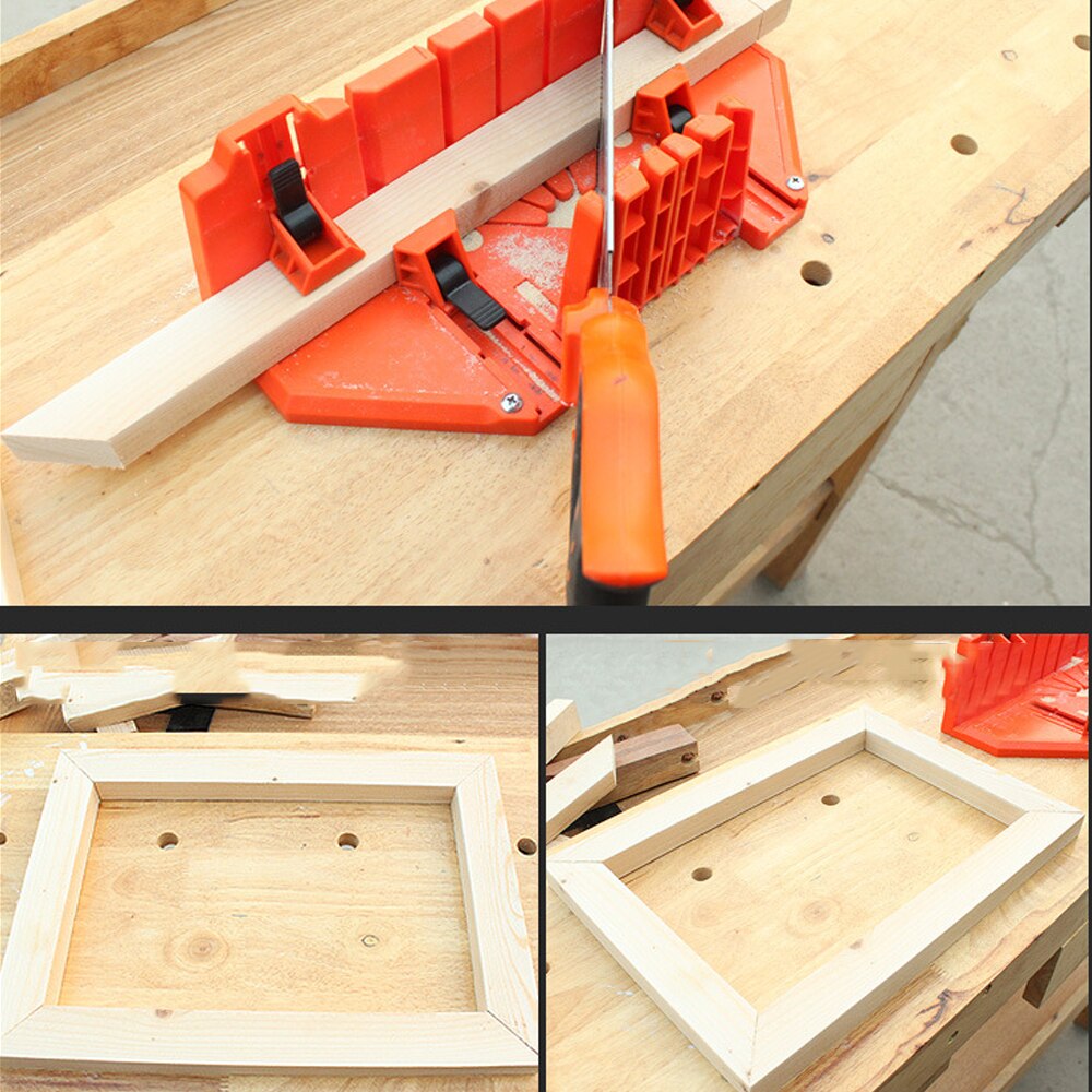 Woodworking Clamping Mitre Box Diagonal Saw Cabinet 45 90 Degree Saw Box Angle Saw Oblique Cutting Groove Sawing Guide Slot
