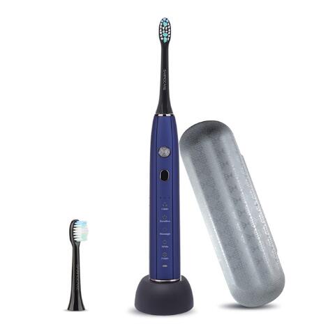 Sarmocare ultrasonic sonic elektrisk tandbørste genopladelig  s600 5 modeller trådløs ipx 7 vandtæt vibrator til tandbørster: 1 blå dragt