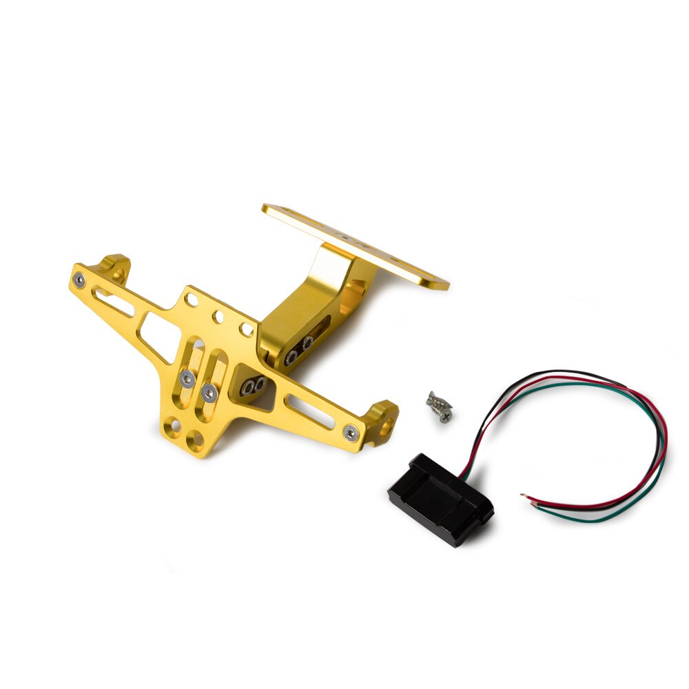 Motorfiets Achter Kentekenplaat Houder En Richtingaanwijzer Voor Honda Kawasaki Z750 Z800 Yamaha MT07 MT09 MT10 R3 r25 T-MAX: Goud