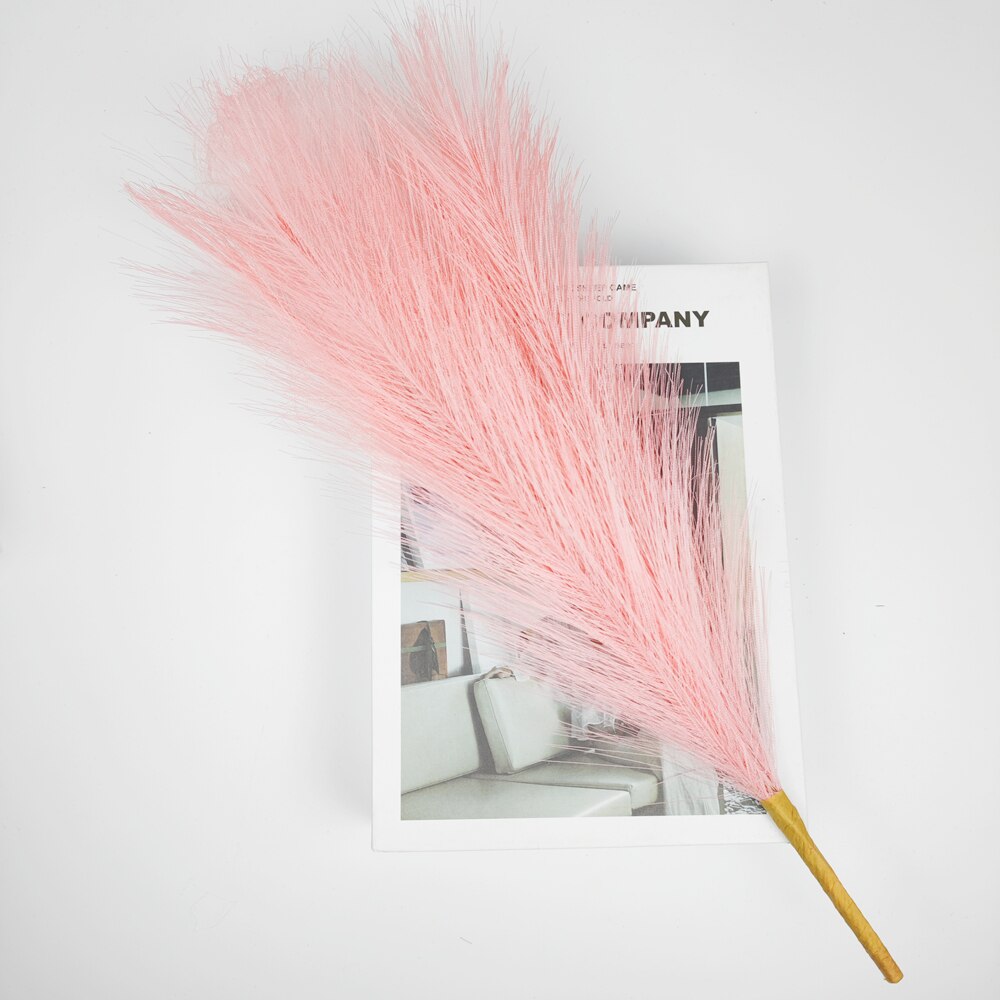 Faux Pampas Grass 17''/44cm Short Pampas Grass for Boho Home Office Decoration Artificial Reed for Floral Arrangement Vase Fills: LIGHT PINK 1pc