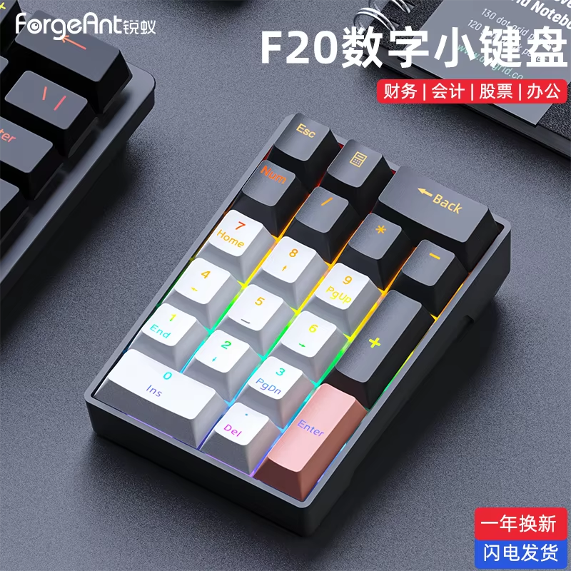 Forgeant F20 Keypad Mini Wired Numeric 20Keys External Keypads Customization ABS For Pc Computer Accessories Number Pads: CAROL / Red Switch