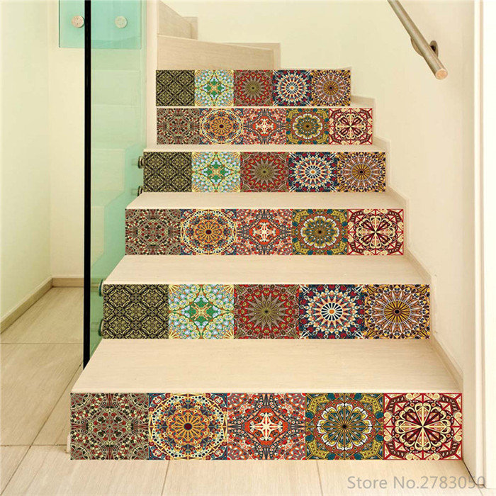 28 design 3d blomstertrapper trapp stigerør gulvklistremerke selvklebende gjør-det-selv-trapp pvc veggdekor hjemmedekorasjonsklistremerker
