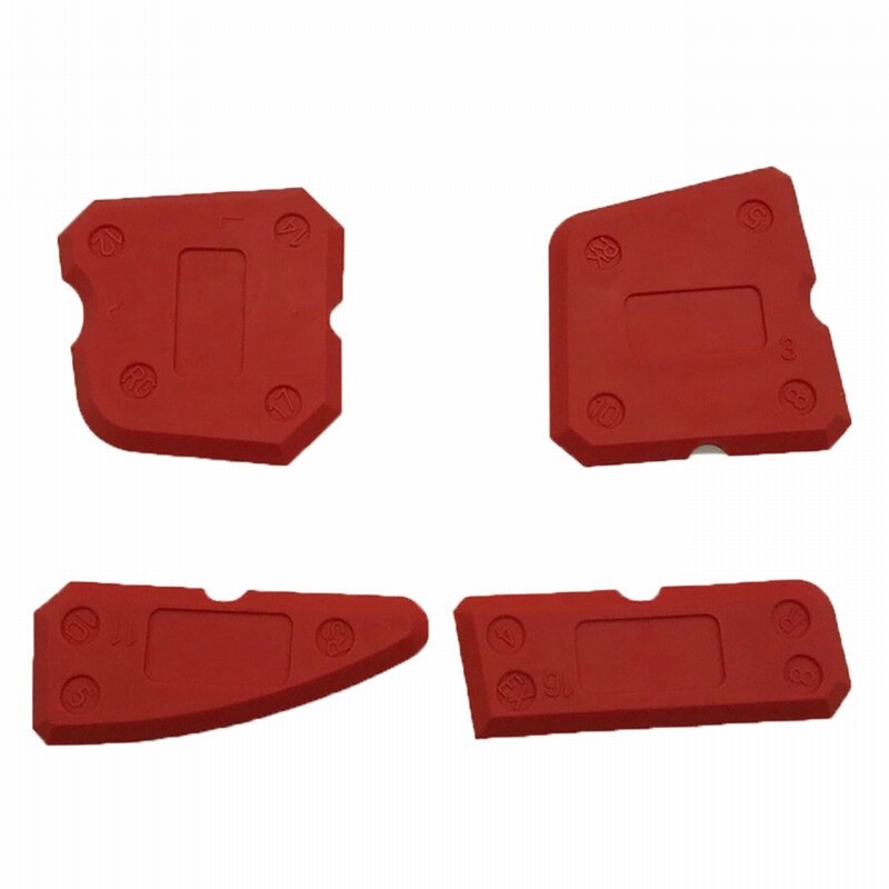 Scellant pour porte de fenêtre Silicone | Outil d'épandage, spatule grattoir ciment outil d'élimination du calfeutrage de finition Kit de calfeutrage #1 4/9 pièces: 4pcs red