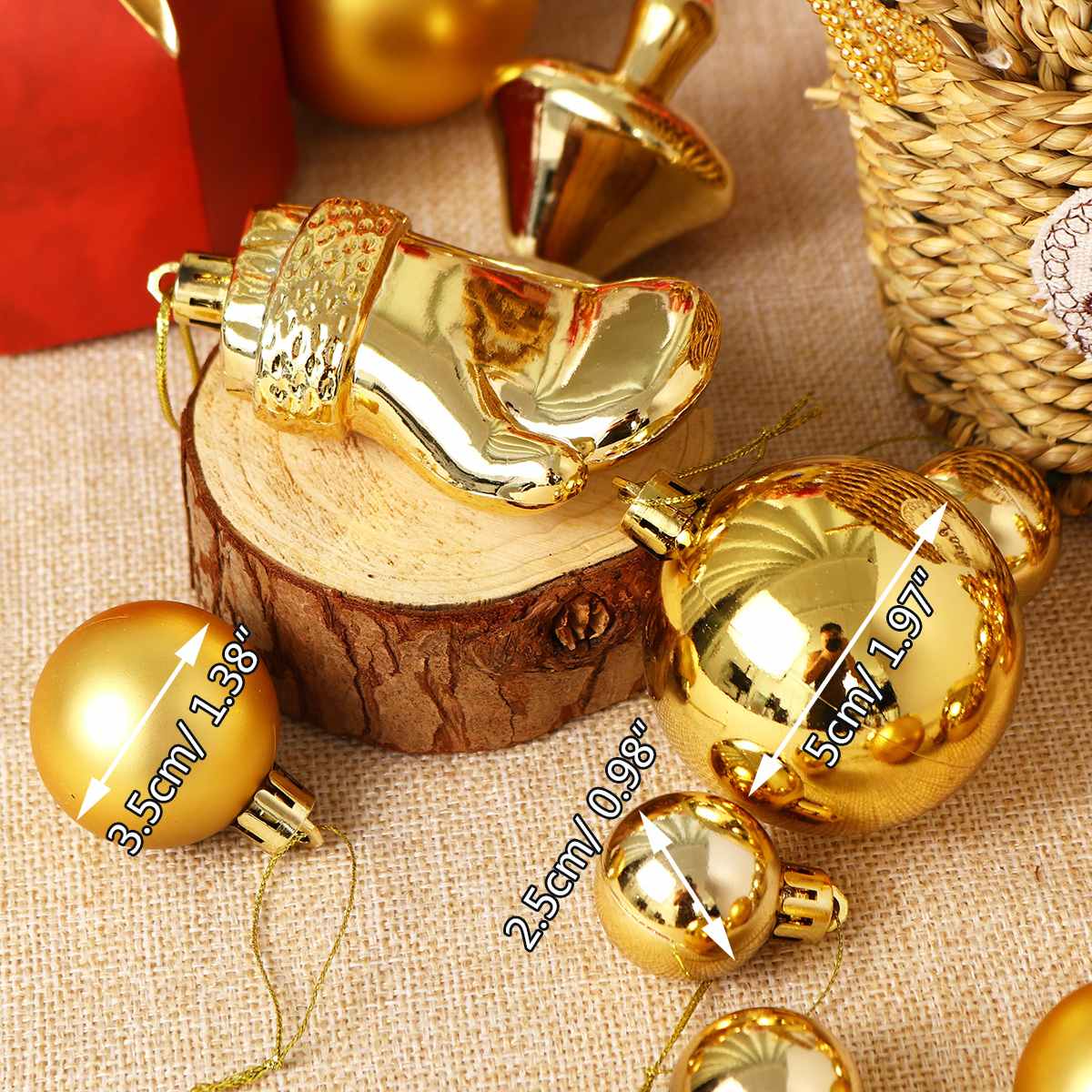 30 stk 5 cm julekugler julepynt glitter juletræspynt jul til hjem palline natale dekor xmas
