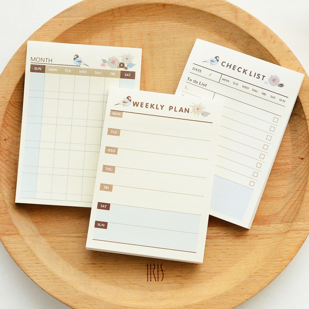 Memo Pad Kawaii Leuke Wekelijkse Maandelijkse Plan Tijdschema Checklist Bureau Notitieblok Planner Agenda Sticky Notes Memo Pad