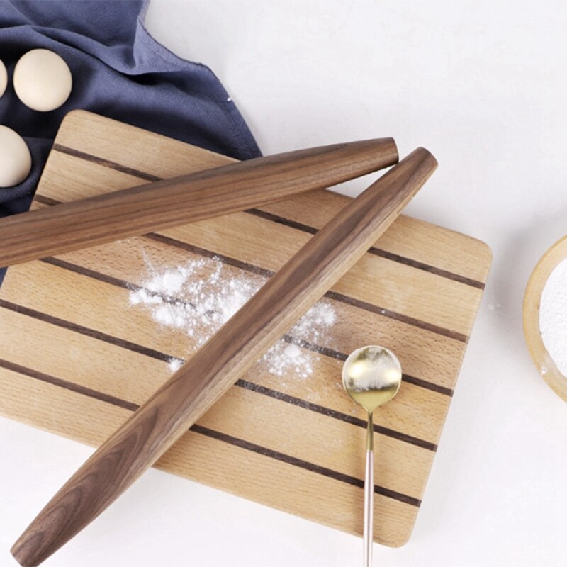 Natural Black Walnut Rolling Pin Fine Sanding Without Added Chemical Coating Non-Stick Cooking Baking Tools Dough Roller Point