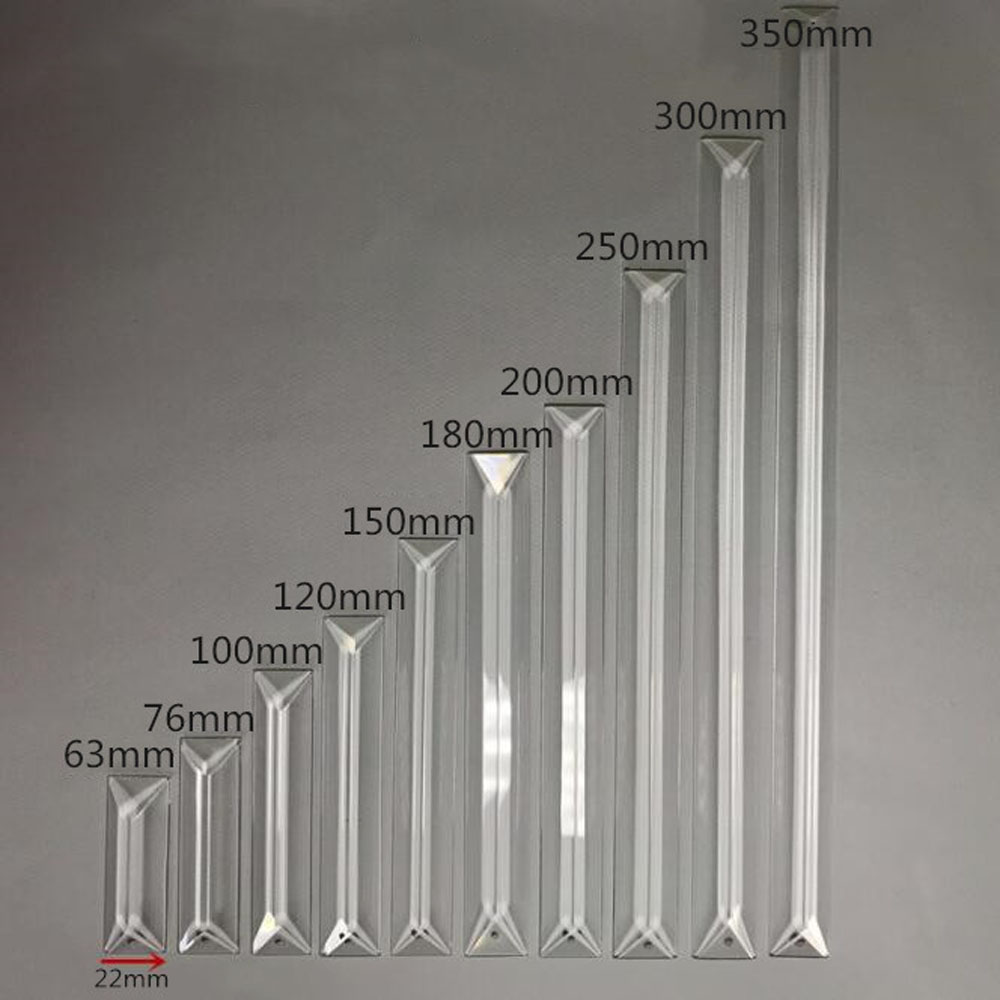 Camal 5pcs 200mm 250mm 300mm 350mm K9 Glass Rectangle Hanging Crystal Chandelier Prism Pendant 1/2 Holes Lighting Lamp Part