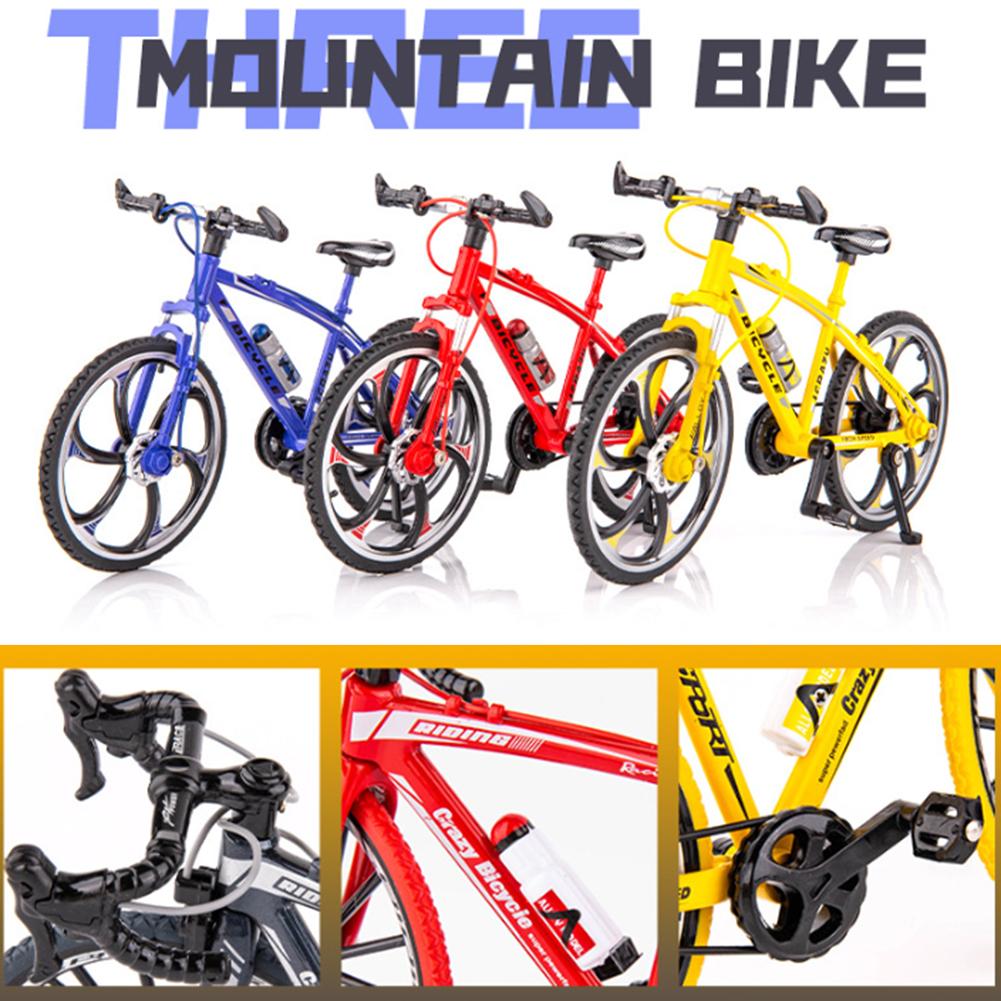 Mini bicicleta modelo resistente ao desgaste dobrável liga bicicleta ornamento simulação decoração coleção brinquedos para crianças