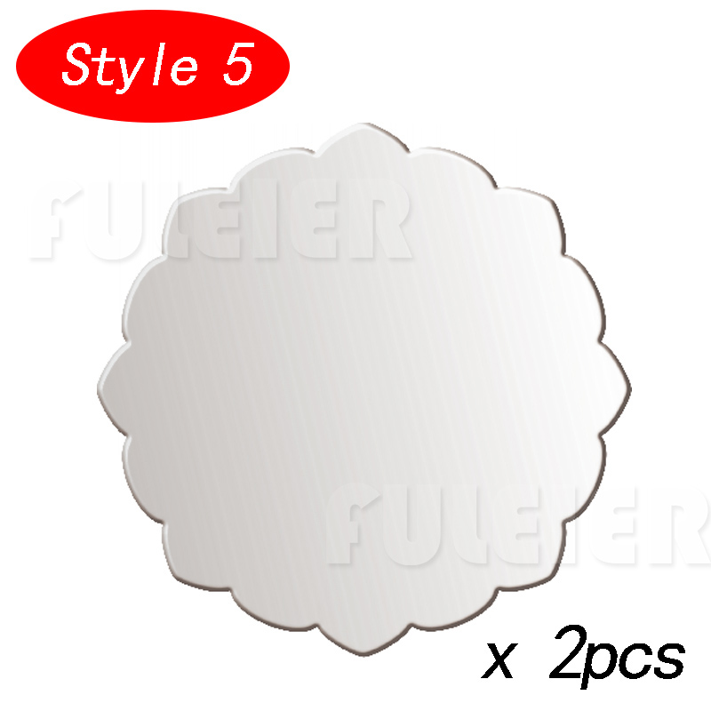 2Pcs Blume Form Acryl Kuchen Discs DIY Kunst Blank Board Kuchen Werkzeug Buttercreme Glättung Kuchen Dekorieren Werkzeug Backen Pan tablett: Himmel Blau / Rund
