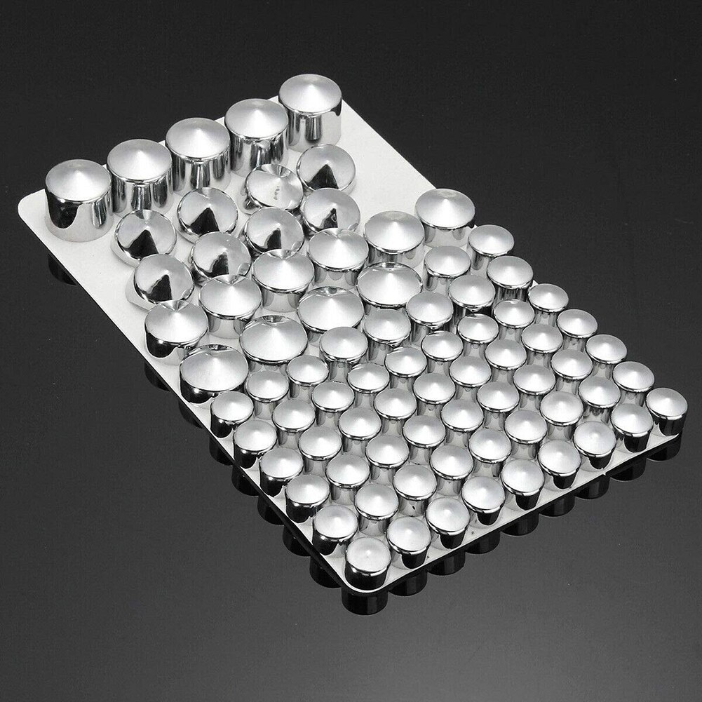 76Pcs/Set Motorcycle Screw Nut Bolt Cap Cover Kit Chrome Bolt Caps Topper Cover