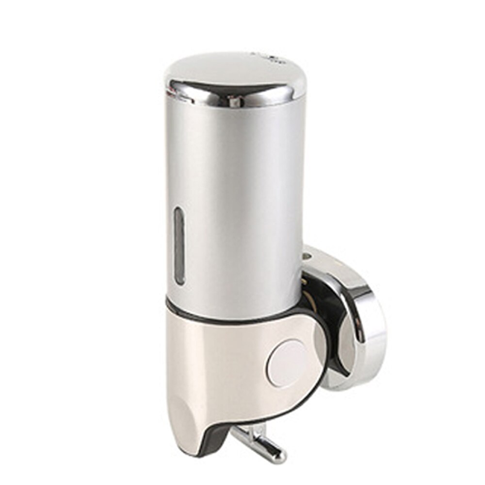 Liquid Soap Dispenser Wall Mounted Shower Gel Dispensers Shampoo Container Kitchen Tools Pump Double Hand Bathroom Soap Bottle#9: Single Silver